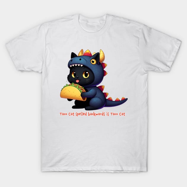 Taco Cat spelled backwards T-Shirt by Karma Chameleon